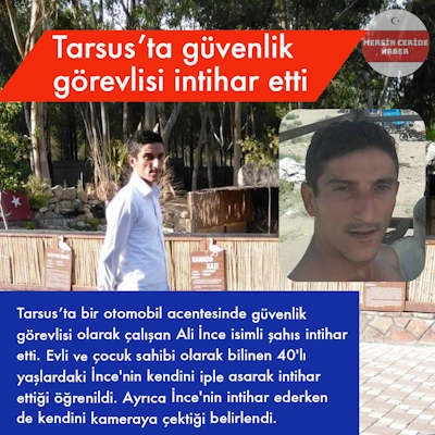 Tarsus'ta güvenlik görevlisi intihar etti
