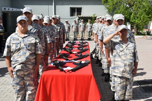 Anamur'da engelliler temsili askerlik yaptı