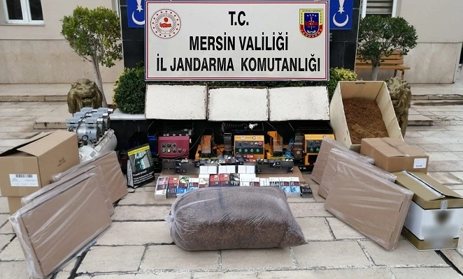 Erdemli'de 110 bin makaron ele geçirildi
