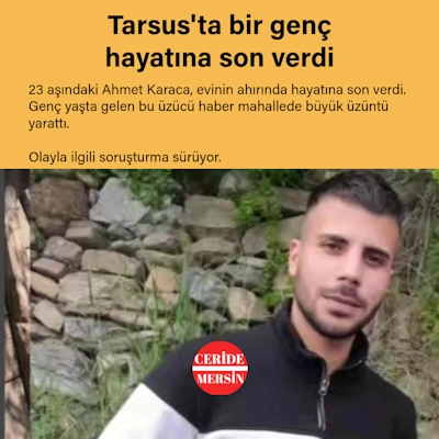 Tarsus'ta Acı Olay: Genç Yaşamına Son Verdi