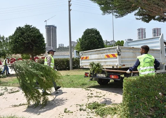Toroslar ilçesinde park ve yeşil alanlar bakımdan geçiyor
